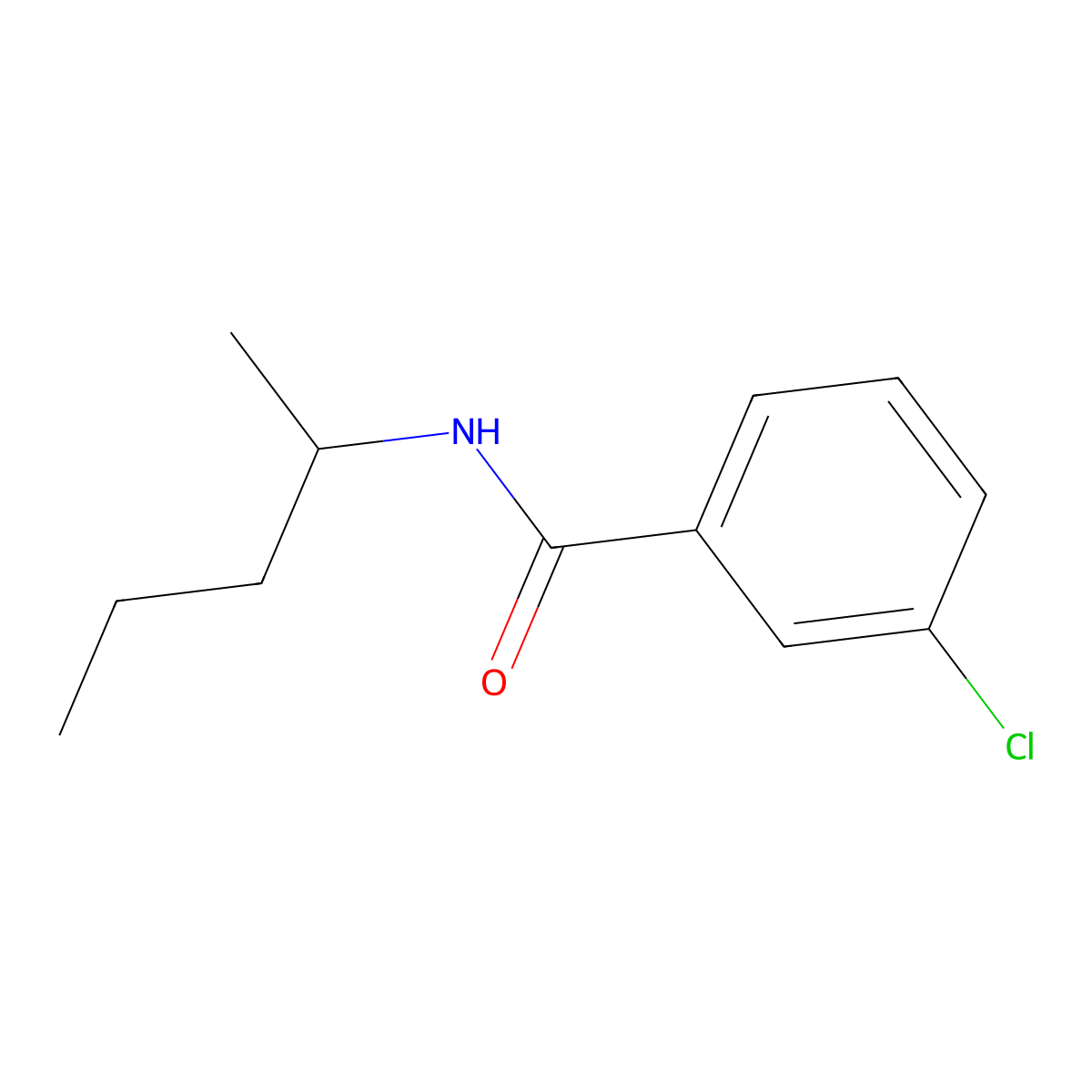 3-chloro-N-(pentan-2-yl)benzamide molecular structure, CAS 35306-58-2