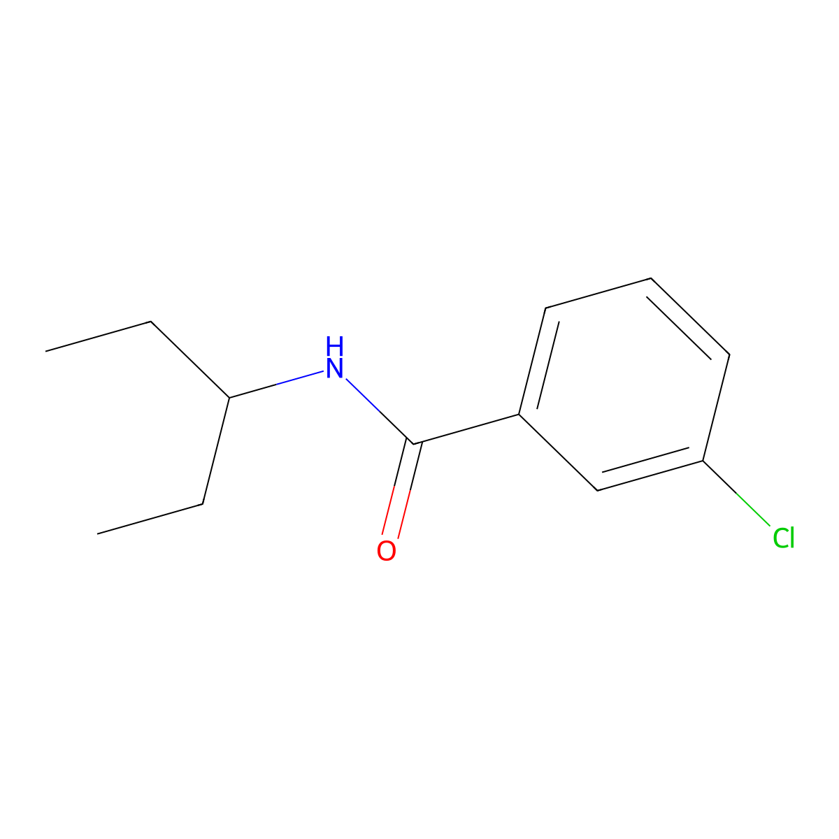 3-Chloro-N-(1-ethylpropyl)benzamide molecular structure, CAS 35306-59-3