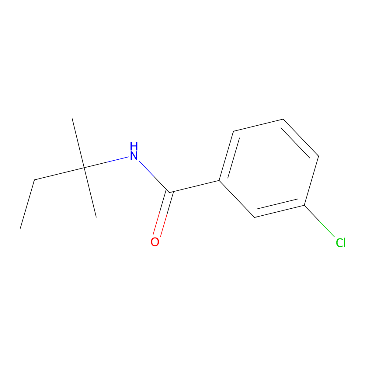 3-chloro-N-(2-methylbutan-2-yl)benzamide molecular structure, CAS 35306-60-6