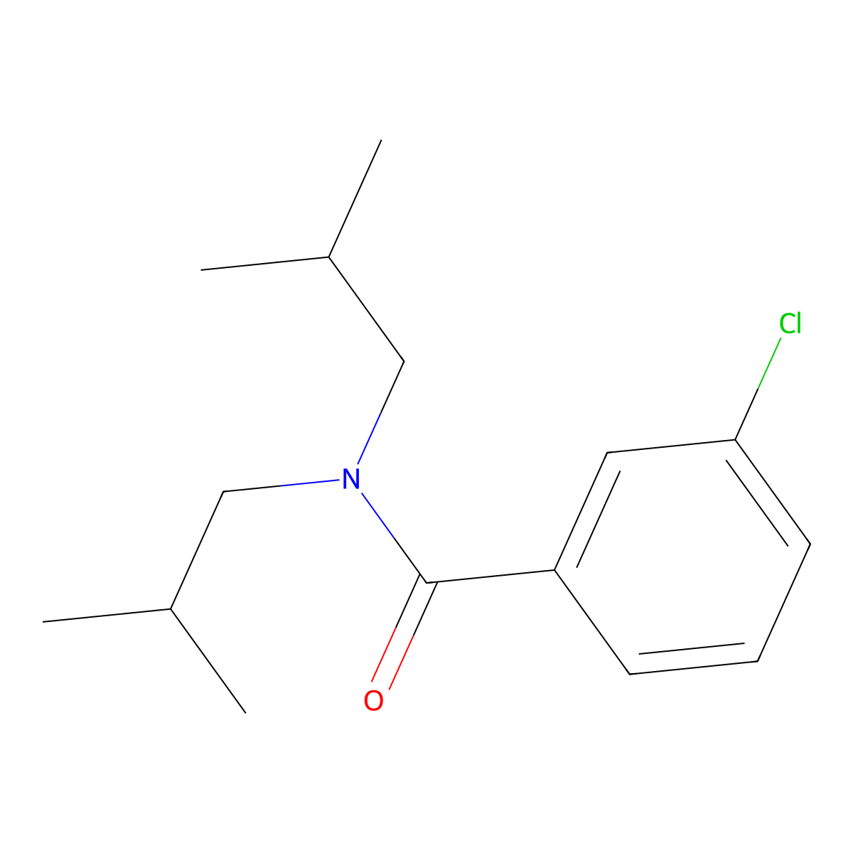 3-chloro-N,N-diisobutylbenzamide molecular structure, CAS 35306-69-5