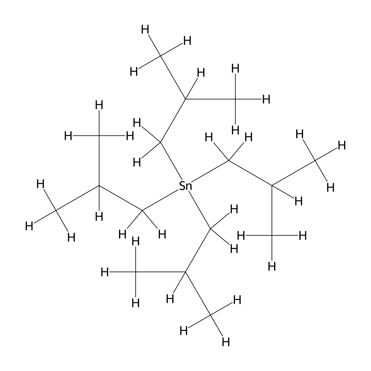 Tetraisobutyltin molecular structure, CAS 3531-43-9