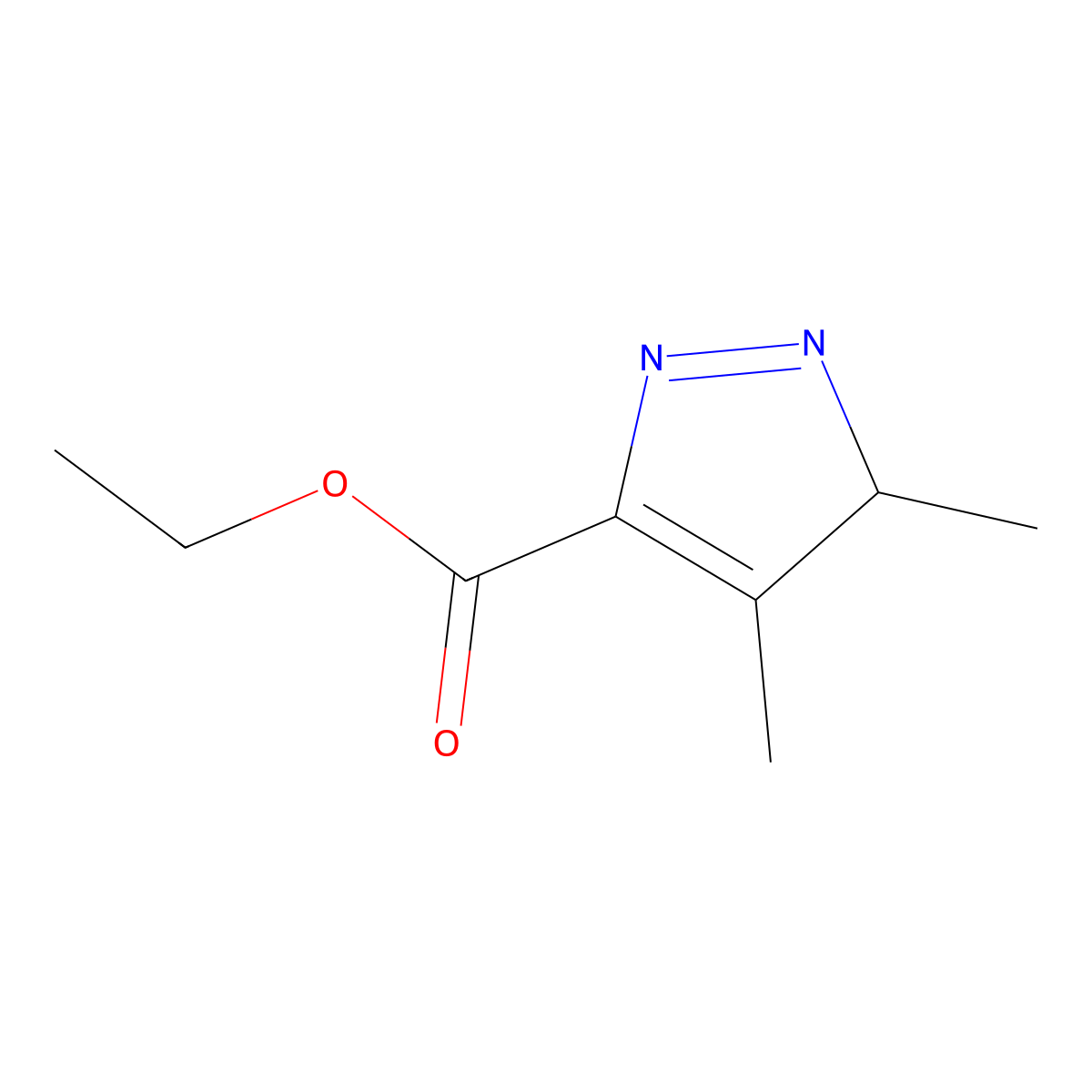 Ethyl 3,4-dimethyl-3H-pyrazole-5-carboxylate molecular structure, CAS 35313-50-9