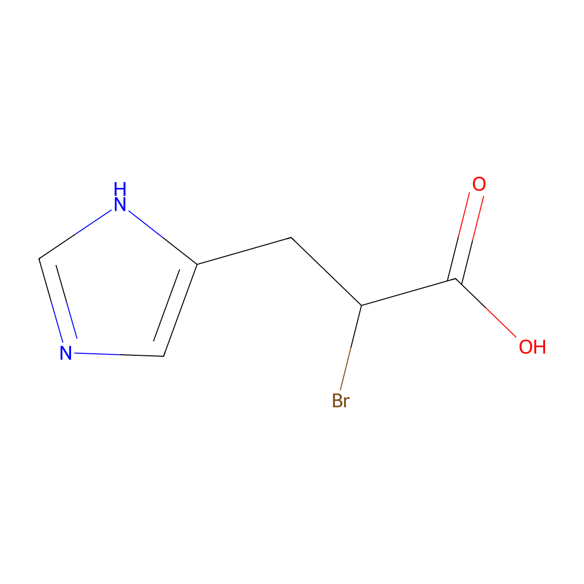 alpha-Bromo-beta-(5-imidazolyl)propionic acid molecular structure, CAS 35319-96-1