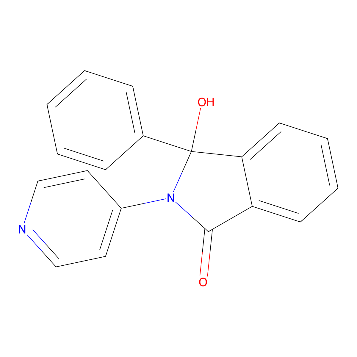 3-Hydroxy-3-phenyl-2-(pyridin-4-yl)-2,3-dihydro-1h-isoindol-1-one molecular structure, CAS 3532-43-2
