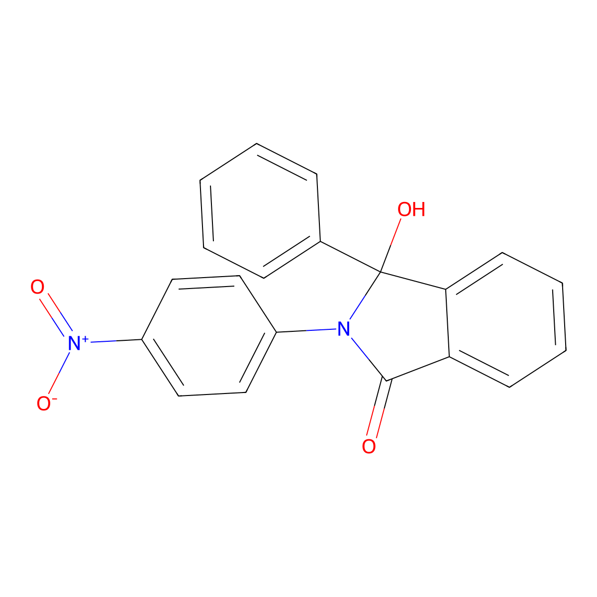 3-Hydroxy-2-(4-nitrophenyl)-3-phenyl-2,3-dihydro-1h-isoindol-1-one molecular structure, CAS 3532-66-9