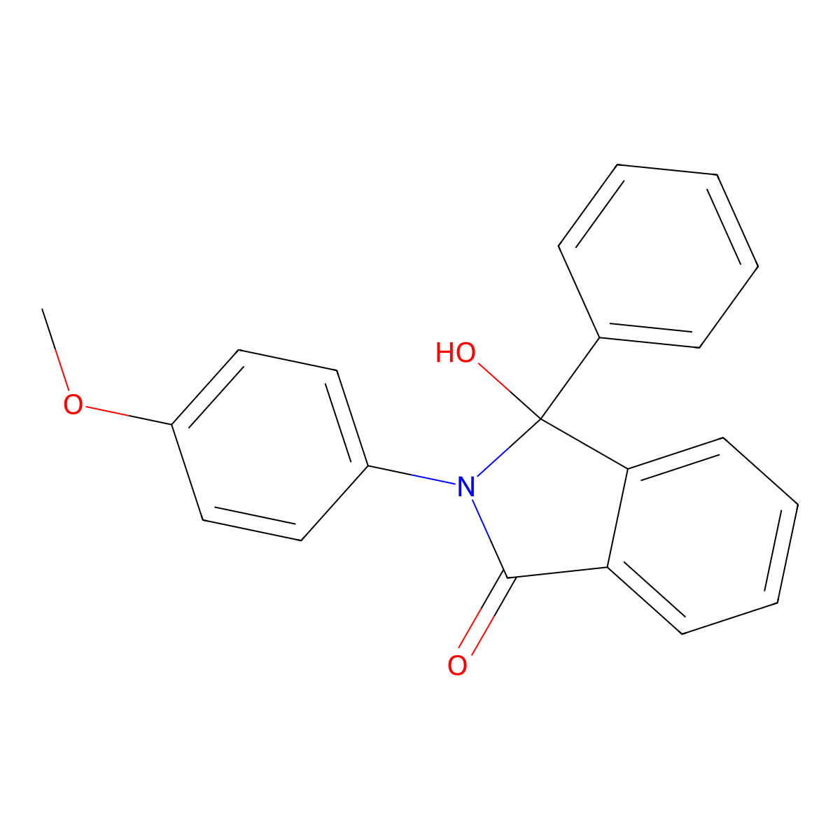 3-Hydroxy-2-(4-methoxyphenyl)-3-phenyl-2,3-dihydro-1h-isoindol-1-one molecular structure, CAS 3532-69-2