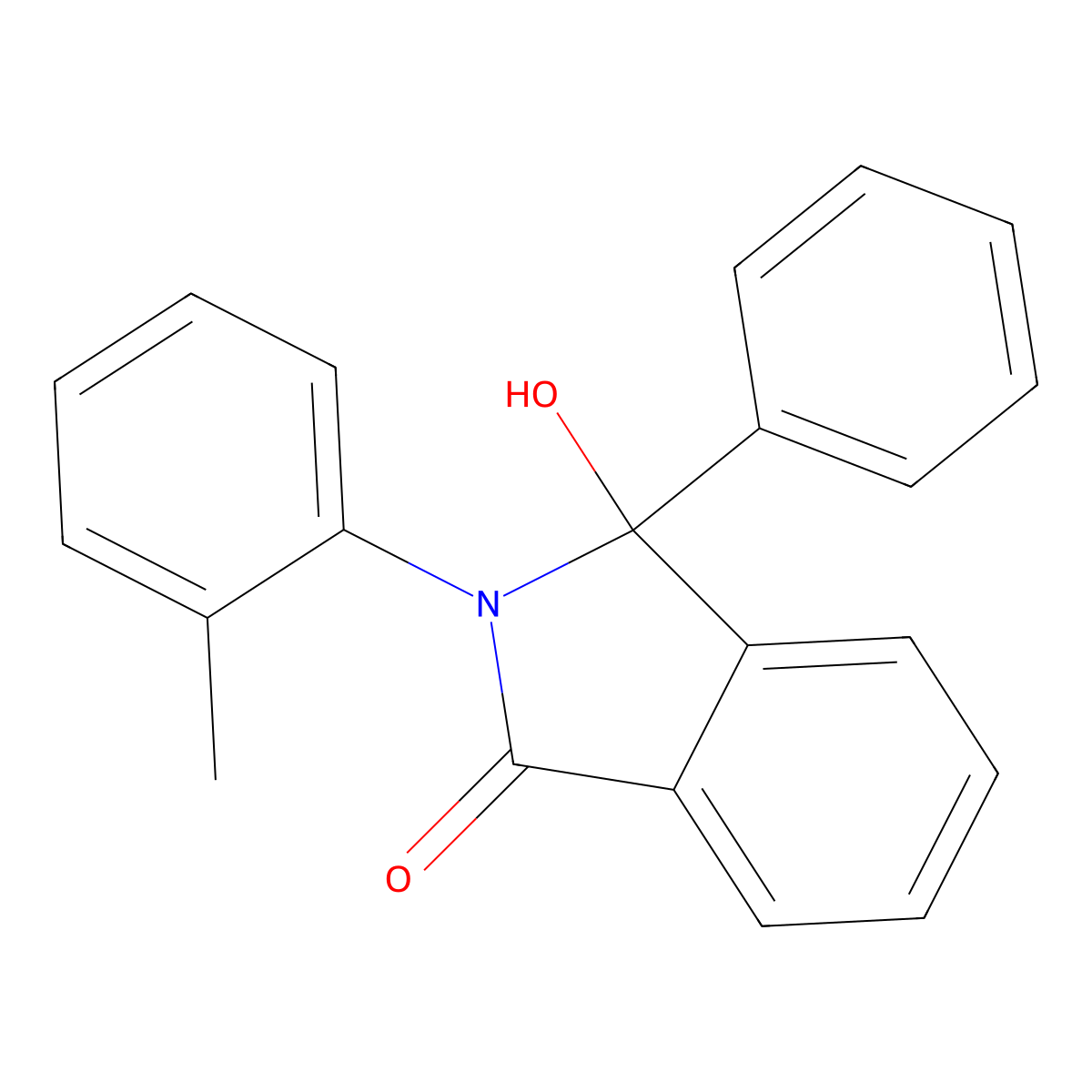3-Hydroxy-2-(2-methylphenyl)-3-phenylisoindolin-1-one molecular structure, CAS 3532-73-8