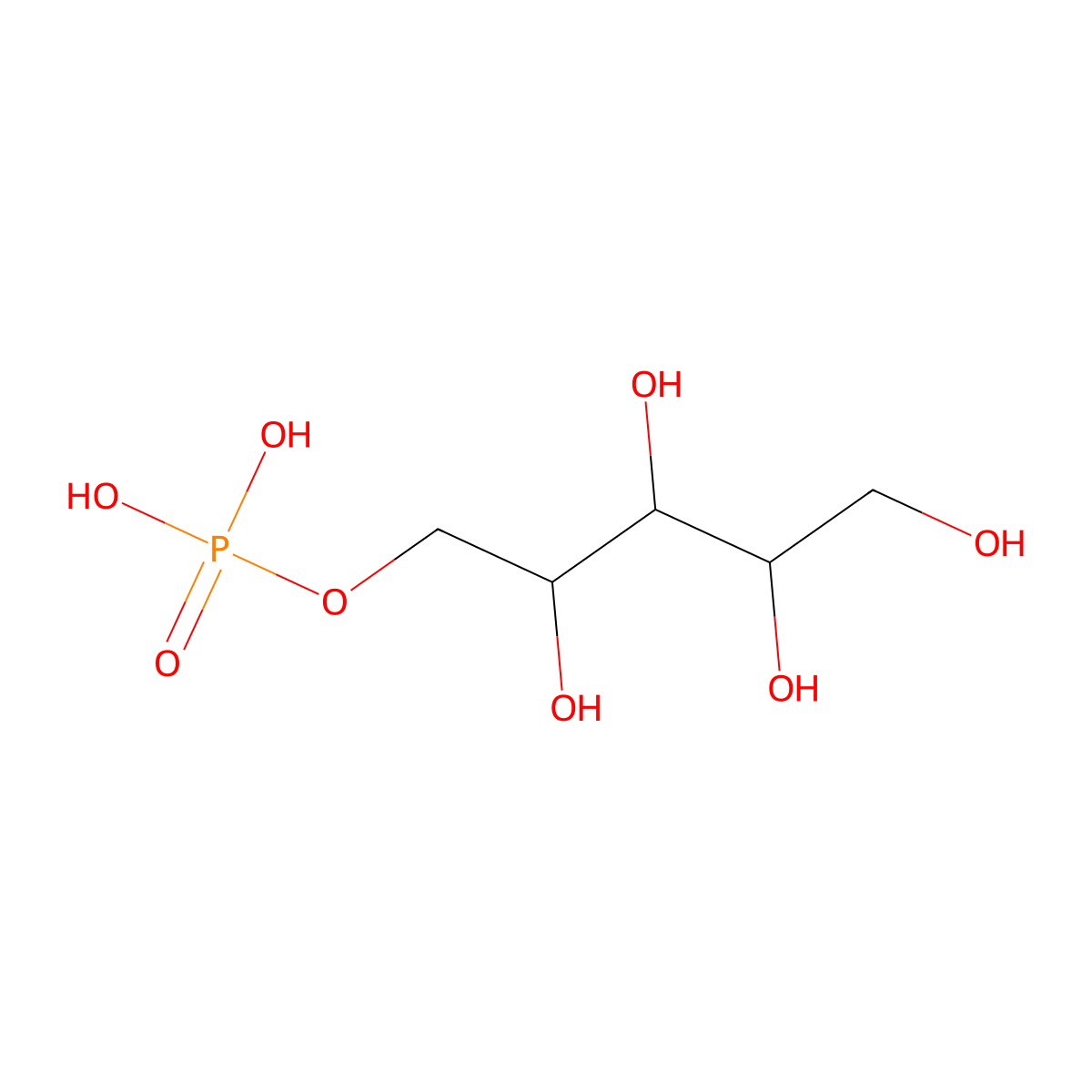 D-Ribitol 5-phosphate molecular structure, CAS 35320-17-3