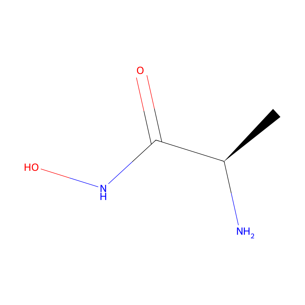 Propanamide, 2-amino-N-hydroxy-, (R)- molecular structure, CAS 35320-20-8