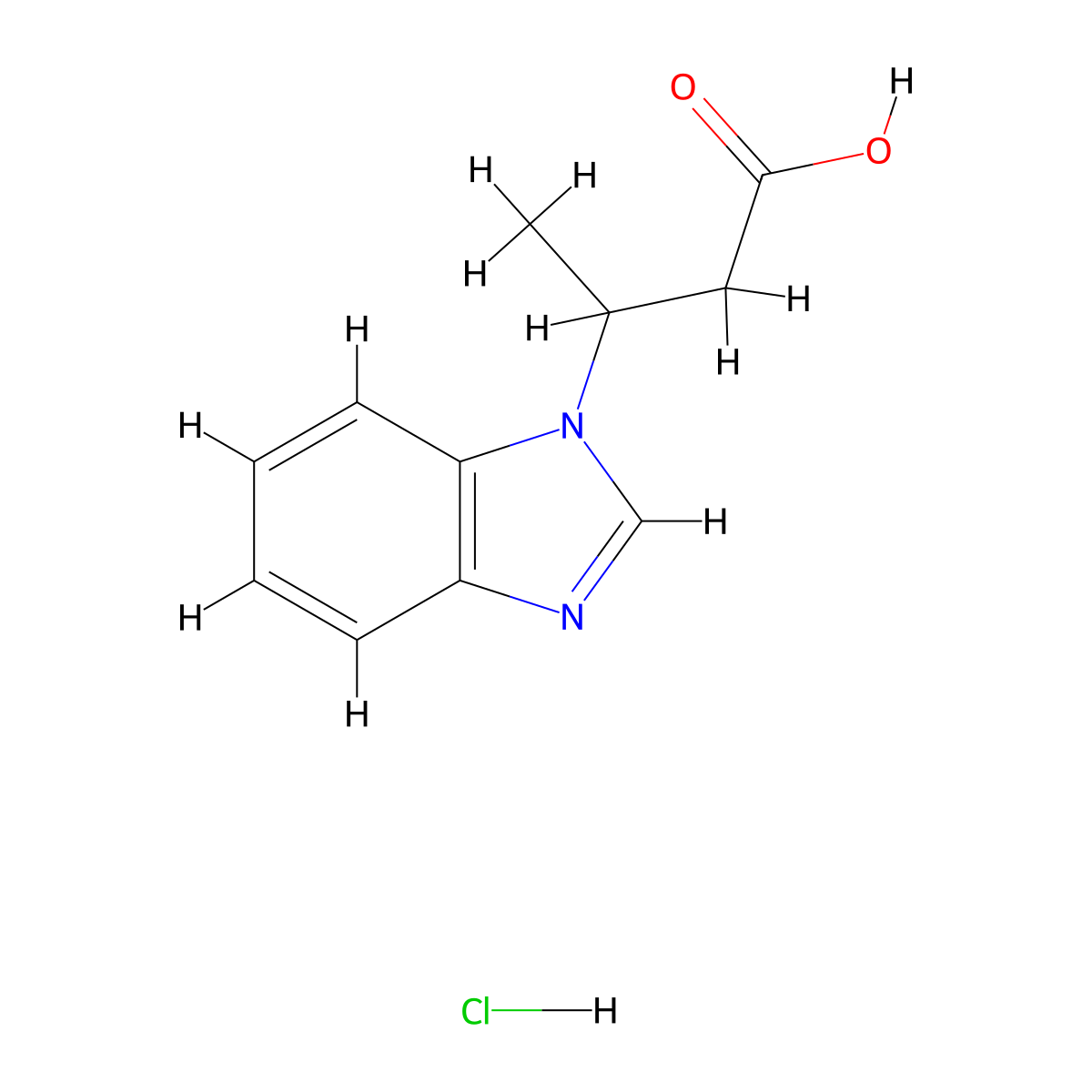 3-Benzoimidazol-1-YL-butyric acid hydrochloride molecular structure, CAS 35321-25-6