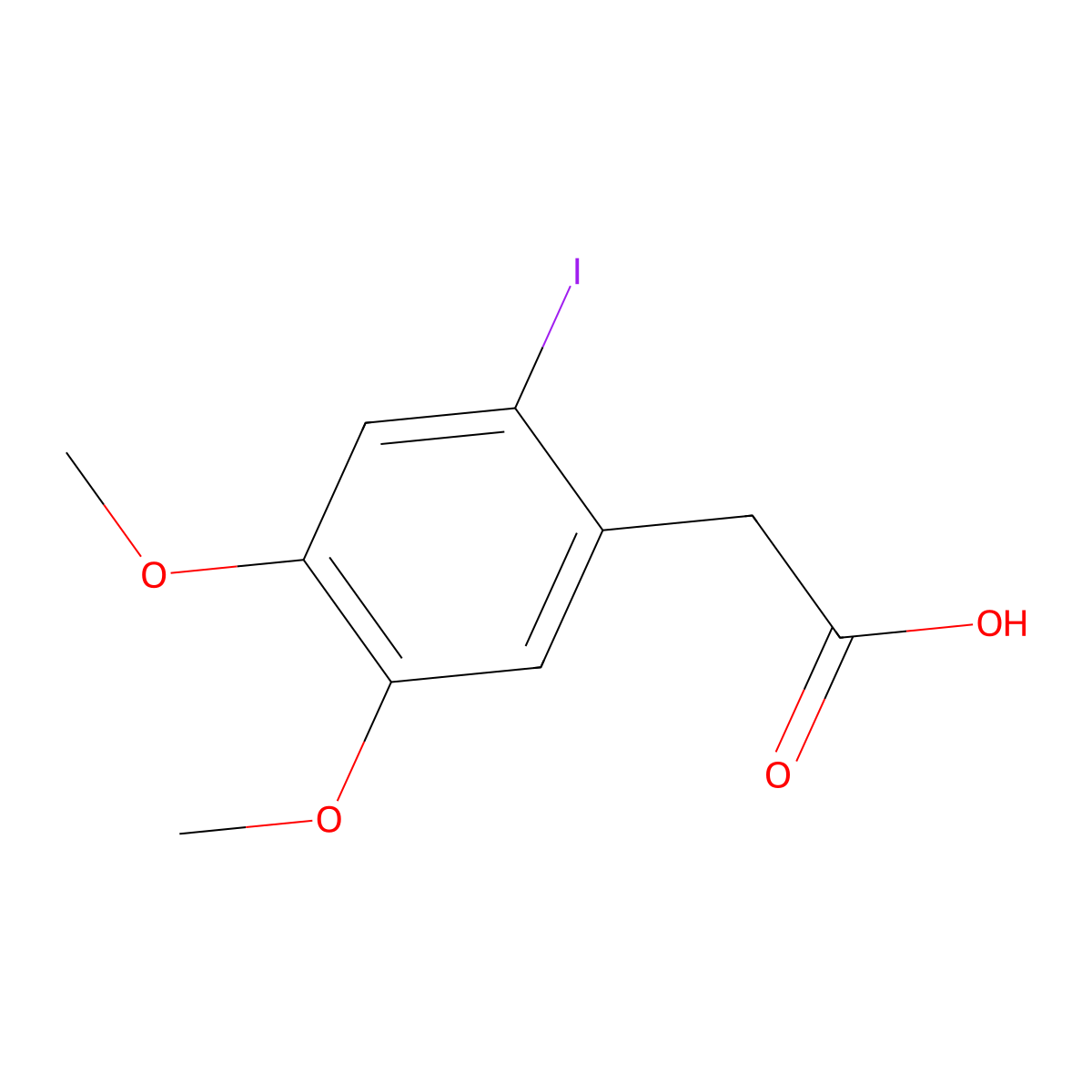2-(2-Iodo-4,5-dimethoxyphenyl)acetic acid molecular structure, CAS 35323-09-2