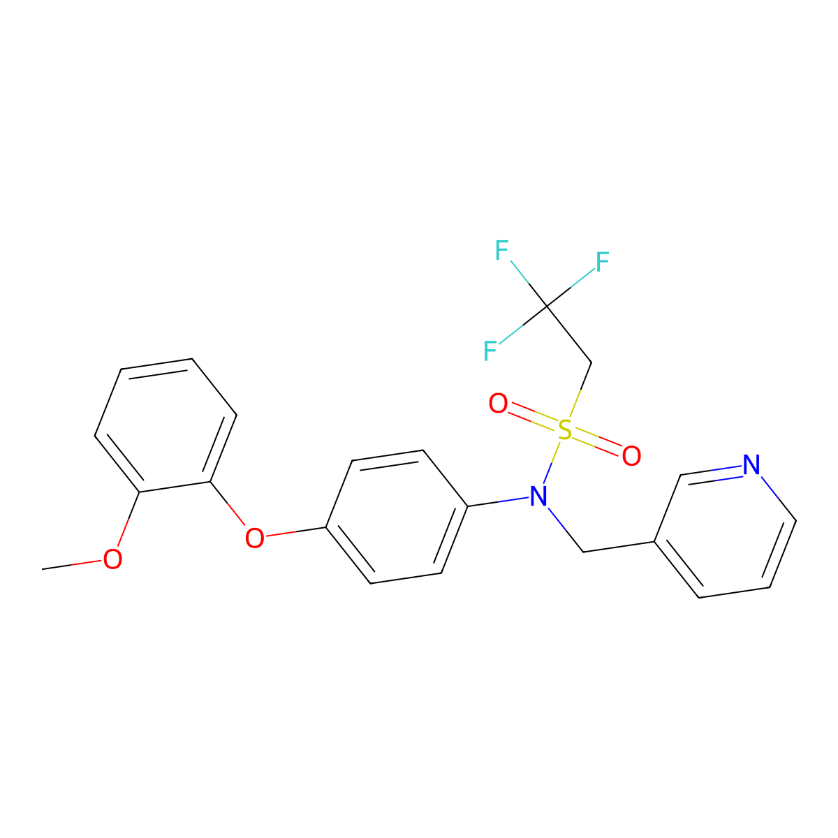 2,2,2-Trifluoro-N-(4-(2-methoxyphenoxy)phenyl)-N-(3-pyridinylmethyl)ethanesulfonamide molecular structure, CAS 353231-17-1