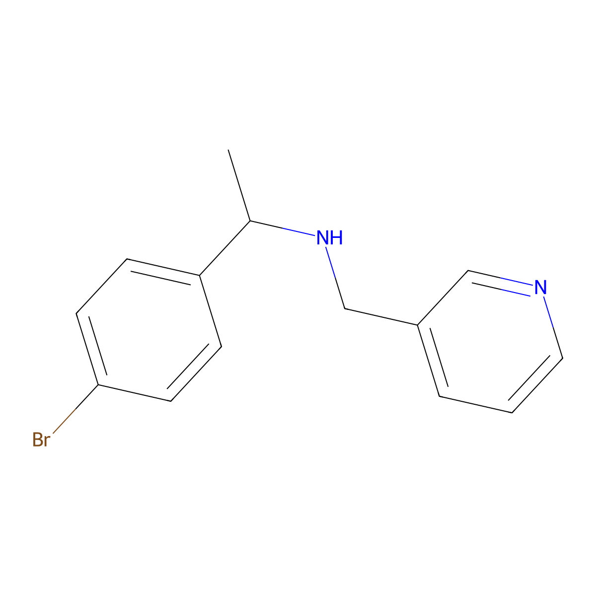 1-(4-Bromophenyl)-N-(pyridin-3-ylmethyl)ethan-1-amine molecular structure, CAS 353235-89-9