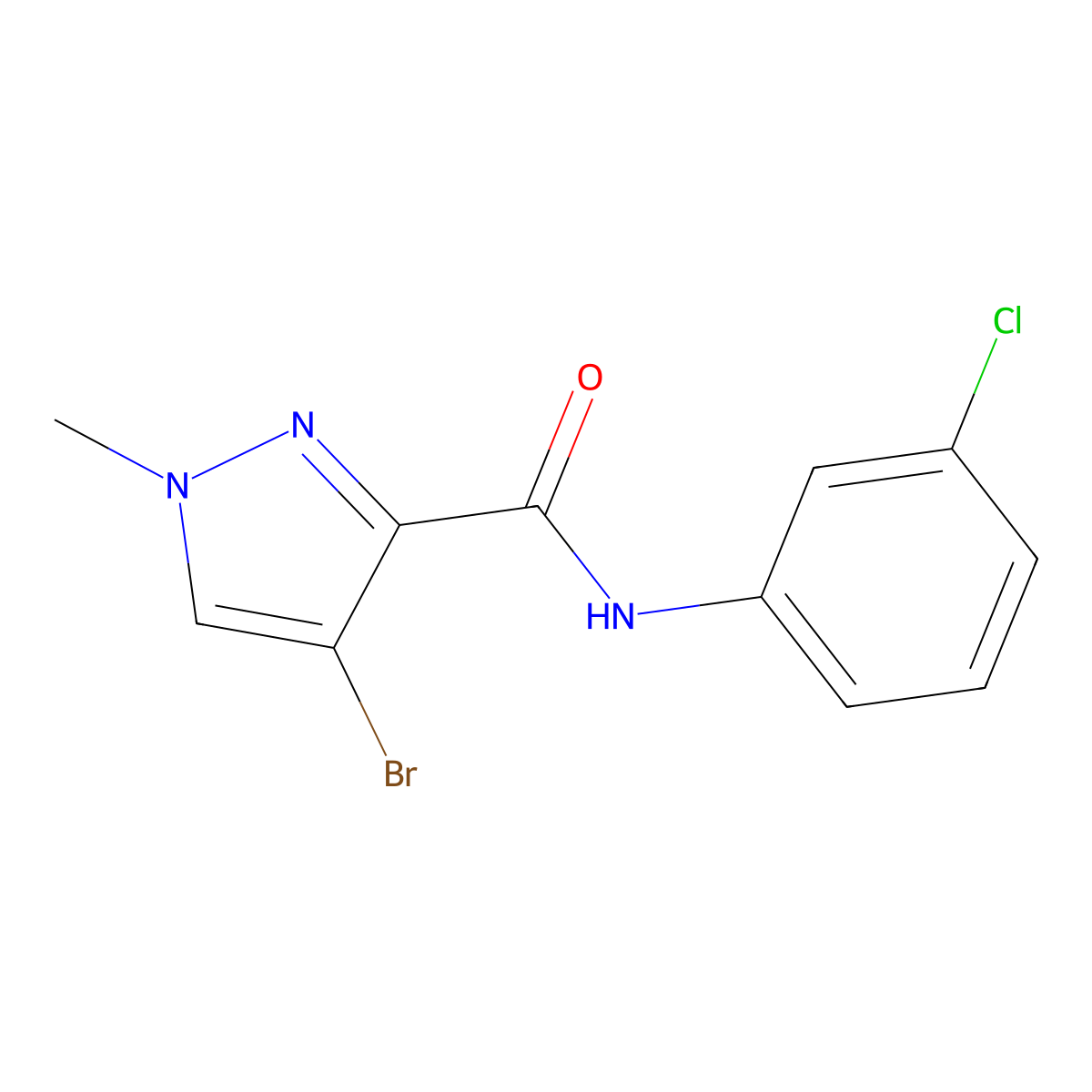 4-bromo-N-(3-chlorophenyl)-1-methyl-1H-pyrazole-3-carboxamide molecular structure, CAS 353245-61-1