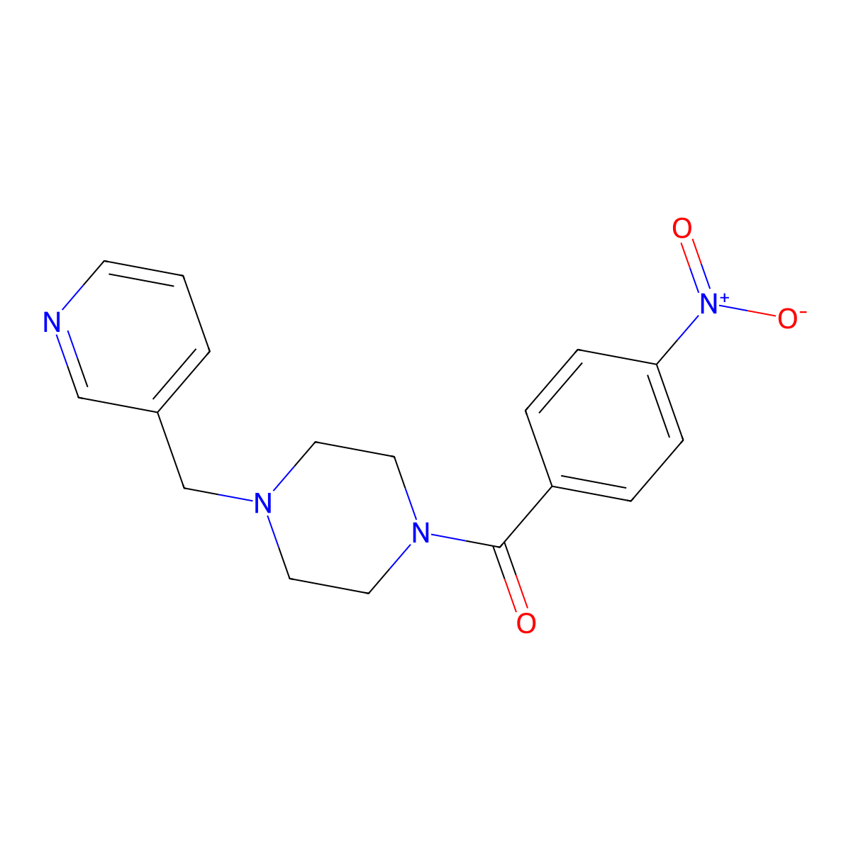 (4-Nitrophenyl)-[4-(pyridin-3-ylmethyl)piperazin-1-yl]methanone molecular structure, CAS 353246-16-9