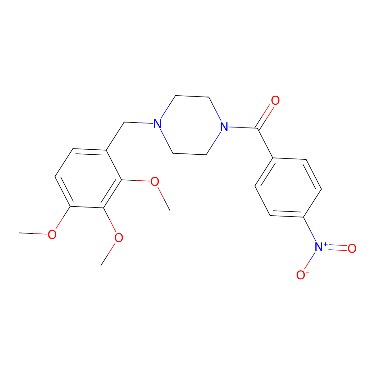 (4-Nitro-phenyl)-[4-(2,3,4-trimethoxy-benzyl)-piperazin-1-yl]-methanone molecular structure, CAS 353246-17-0