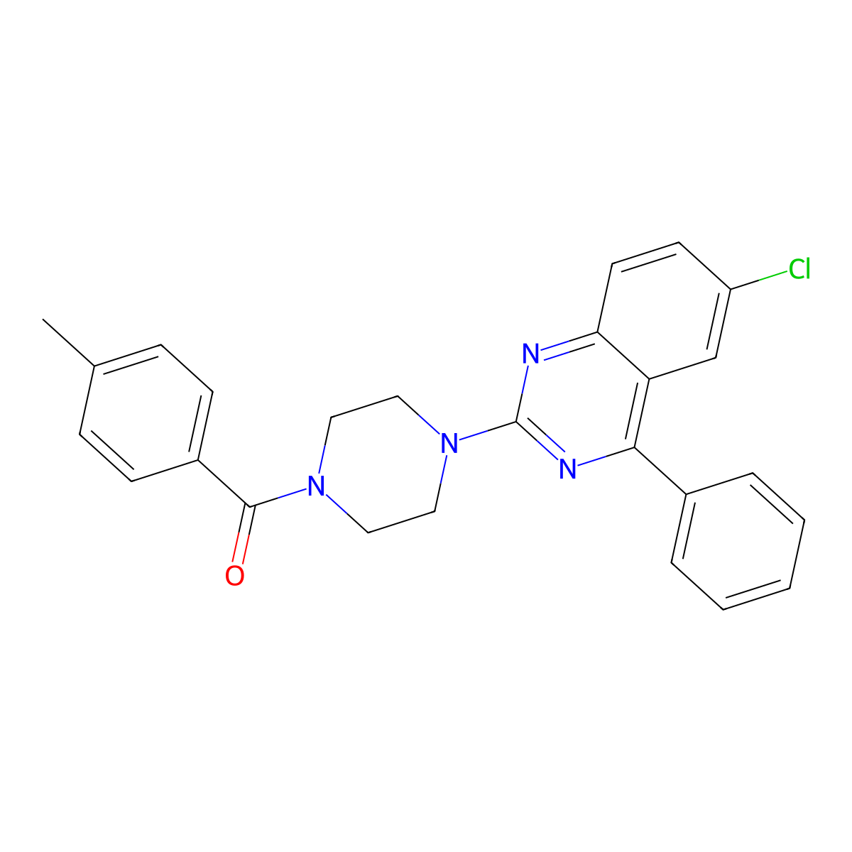 (4-(6-Chloro-4-phenylquinazolin-2-yl)piperazin-1-yl)(p-tolyl)methanone molecular structure, CAS 353248-03-0