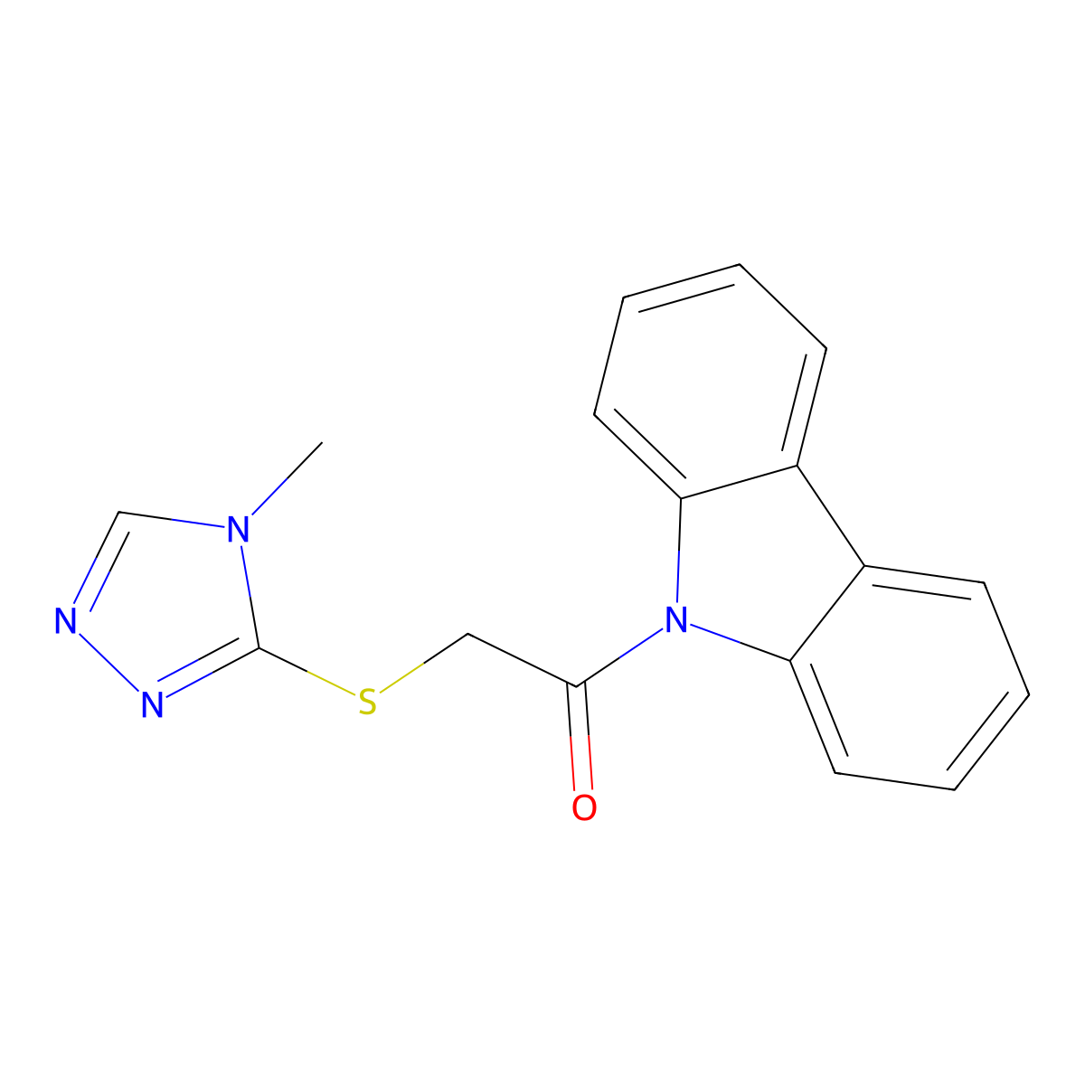 1-Carbazol-9-yl-2-[(4-methyl-1,2,4-triazol-3-yl)sulfanyl]ethanone molecular structure, CAS 353248-74-5