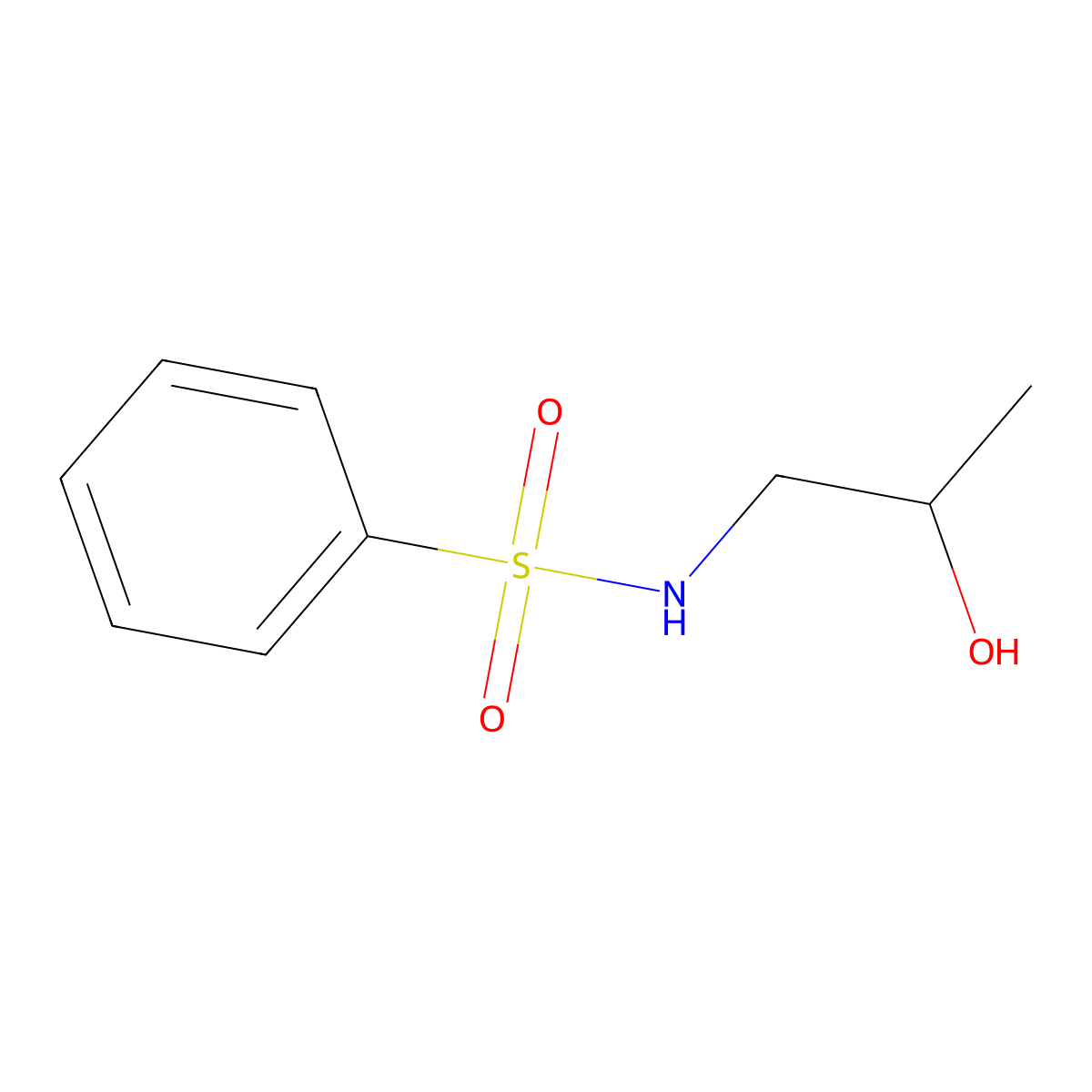 Benzenesulfonamide, N-(2-hydroxypropyl)- molecular structure, CAS 35325-02-1