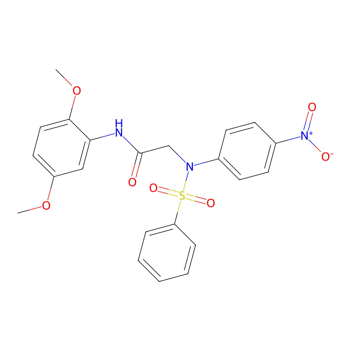 N-(2,5-dimethoxyphenyl)-2-[4-nitro(phenylsulfonyl)anilino]acetamide molecular structure, CAS 353252-60-5