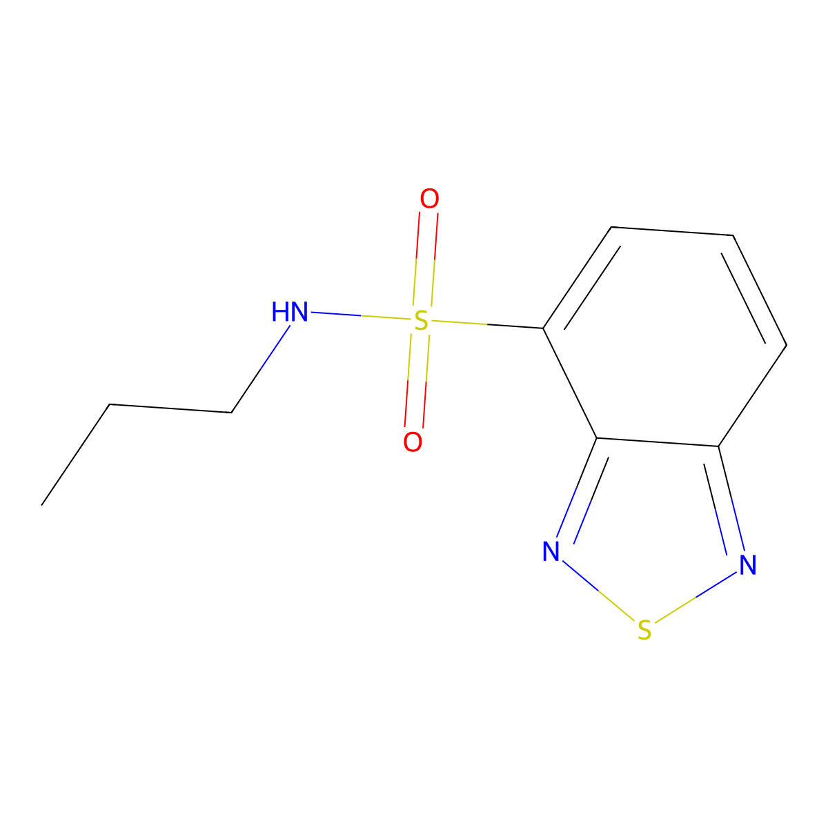 N-propyl-2,1,3-benzothiadiazole-4-sulfonamide molecular structure, CAS 353252-85-4