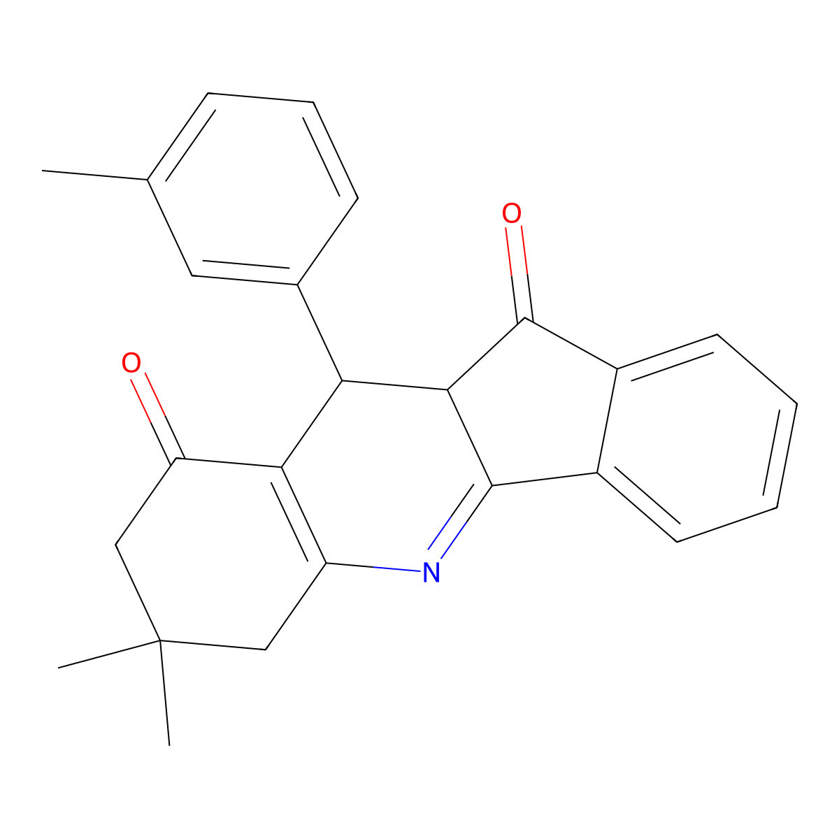 7,7-dimethyl-10-(3-methylphenyl)-7,8,10,10a-tetrahydro-6H-indeno[1,2-b]quinoline-9,11-dione molecular structure, CAS 353252-88-7