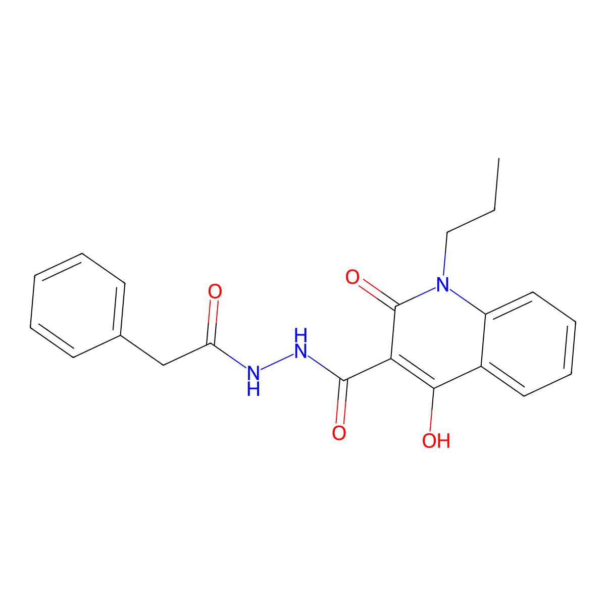 4-hydroxy-2-oxo-N'-(phenylacetyl)-1-propyl-1,2-dihydro-3-quinolinecarbohydrazide molecular structure, CAS 353252-99-0