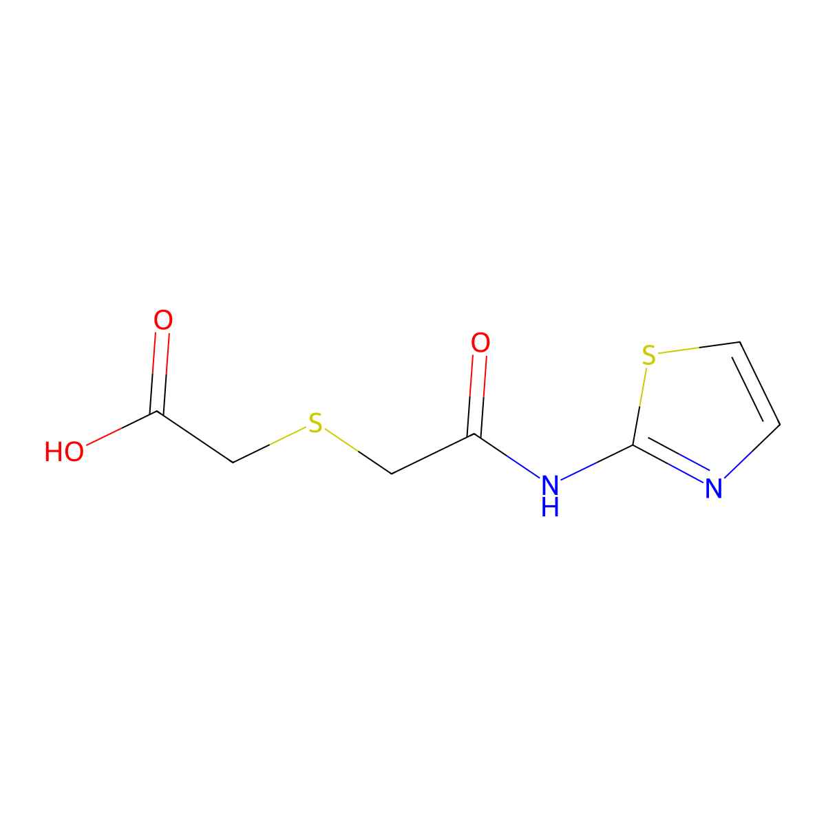 2-((2-Oxo-2-(thiazol-2-ylamino)ethyl)thio)acetic acid molecular structure, CAS 353253-50-6