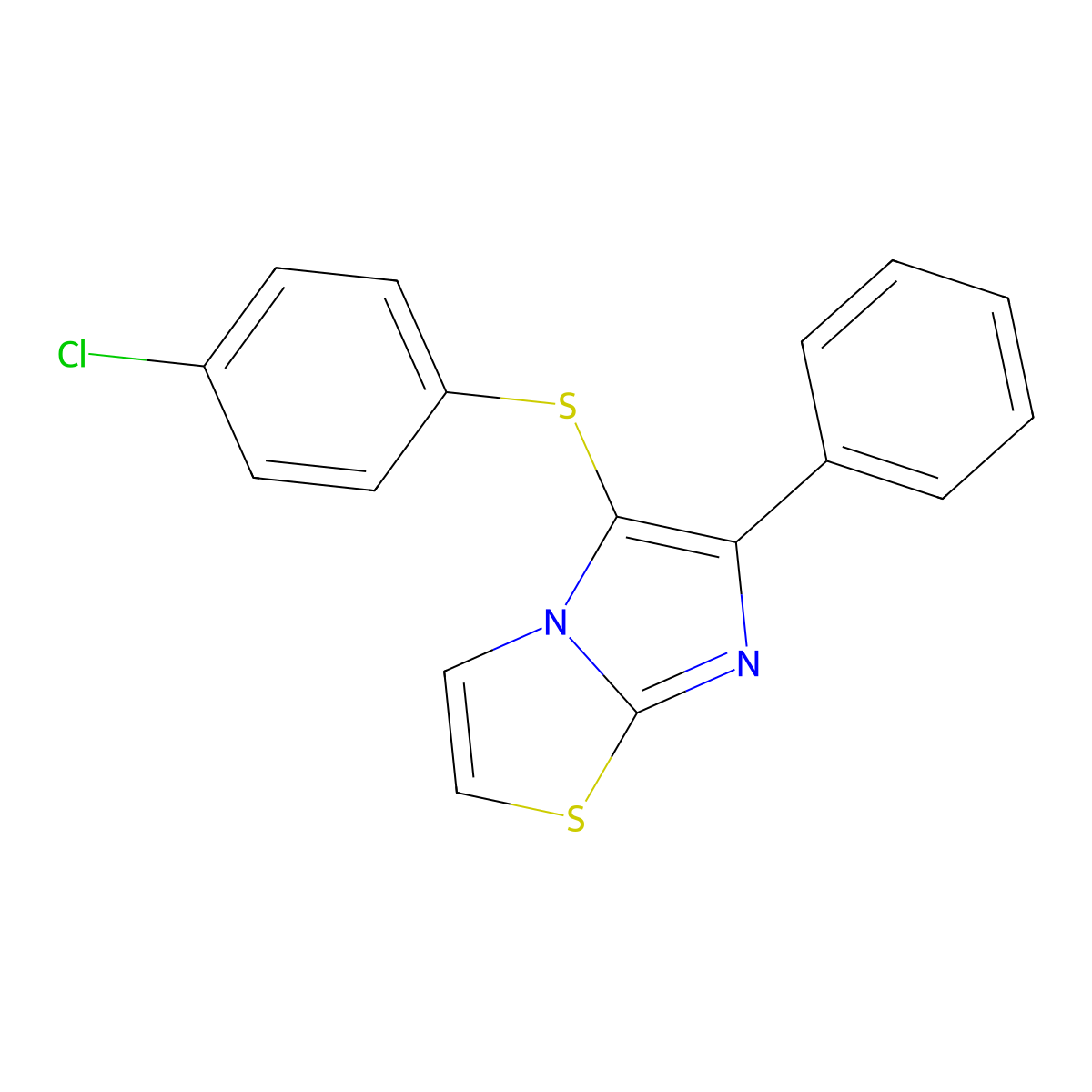 5-[(4-Chlorophenyl)thio]-6-phenylimidazo[2,1-b][1,3]thiazole molecular structure, CAS 353253-74-4