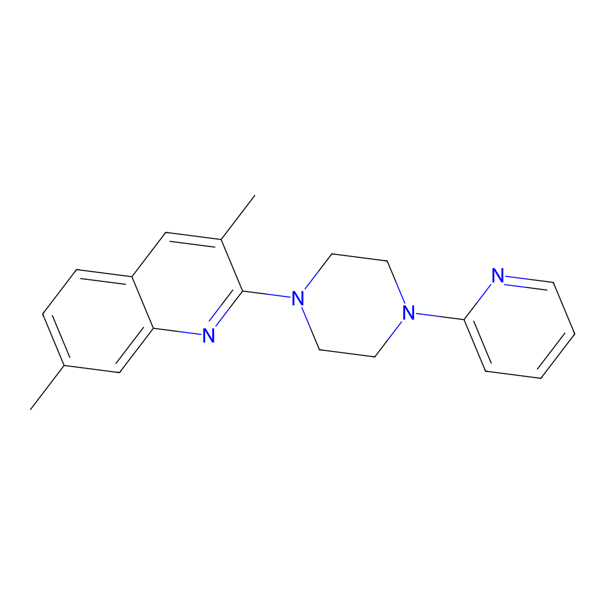 3,7-Dimethyl-2-[4-(2-pyridinyl)-1-piperazinyl]quinoline molecular structure, CAS 353254-17-8