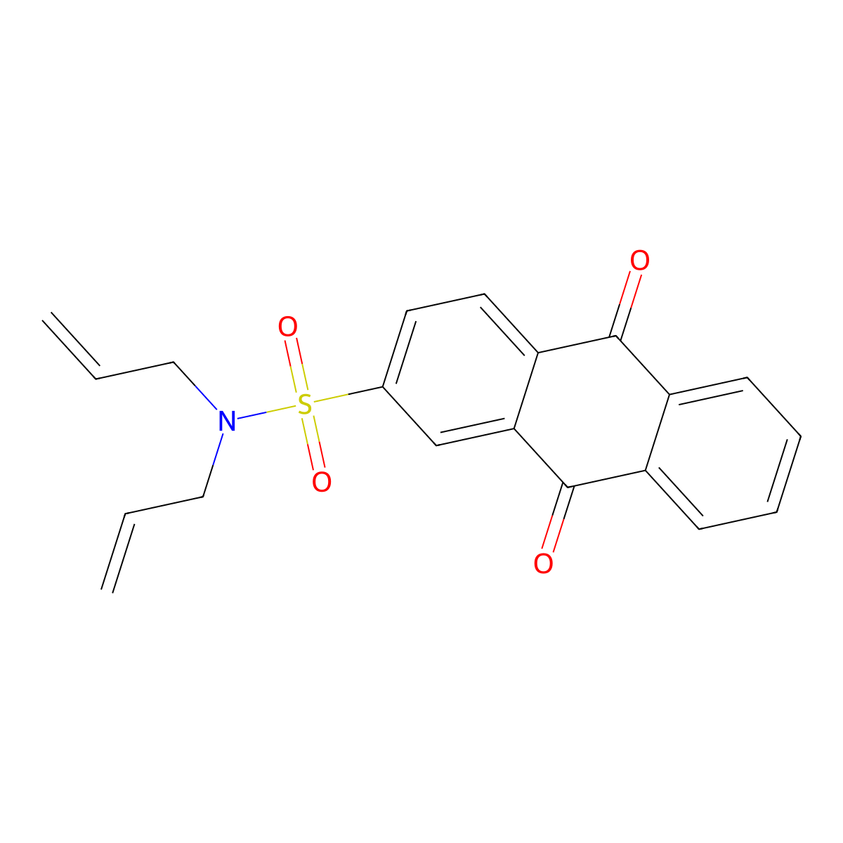 9,10-dioxo-N,N-bis(prop-2-enyl)anthracene-2-sulfonamide molecular structure, CAS 353254-48-5