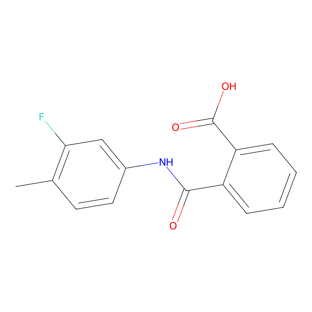 2-[(3-Fluoro-4-methylphenyl)carbamoyl]benzoic acid molecular structure, CAS 353254-62-3