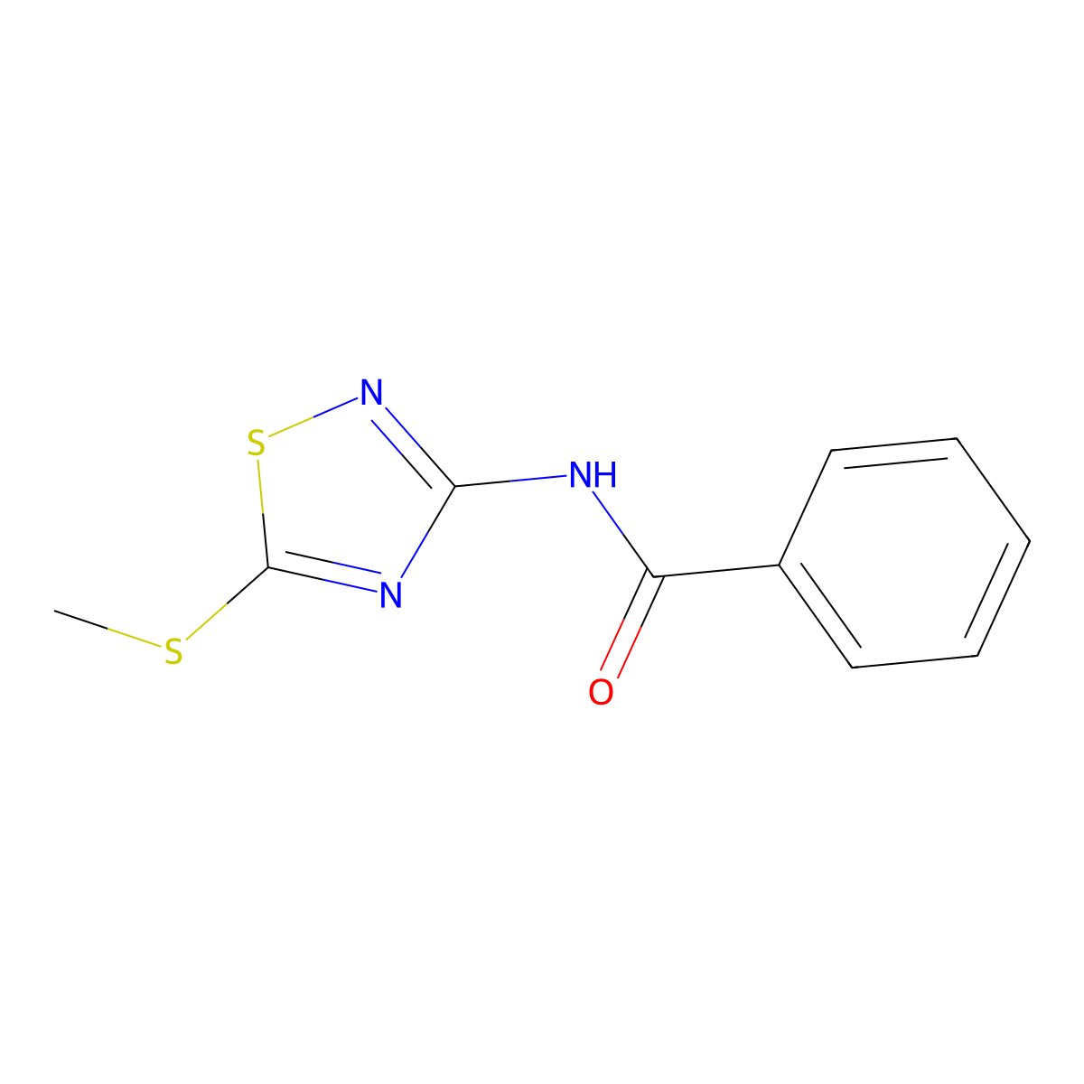 N-(5-Methylthio-1,2,4-thiadiazol-3-yl)benzamide molecular structure, CAS 353254-76-9