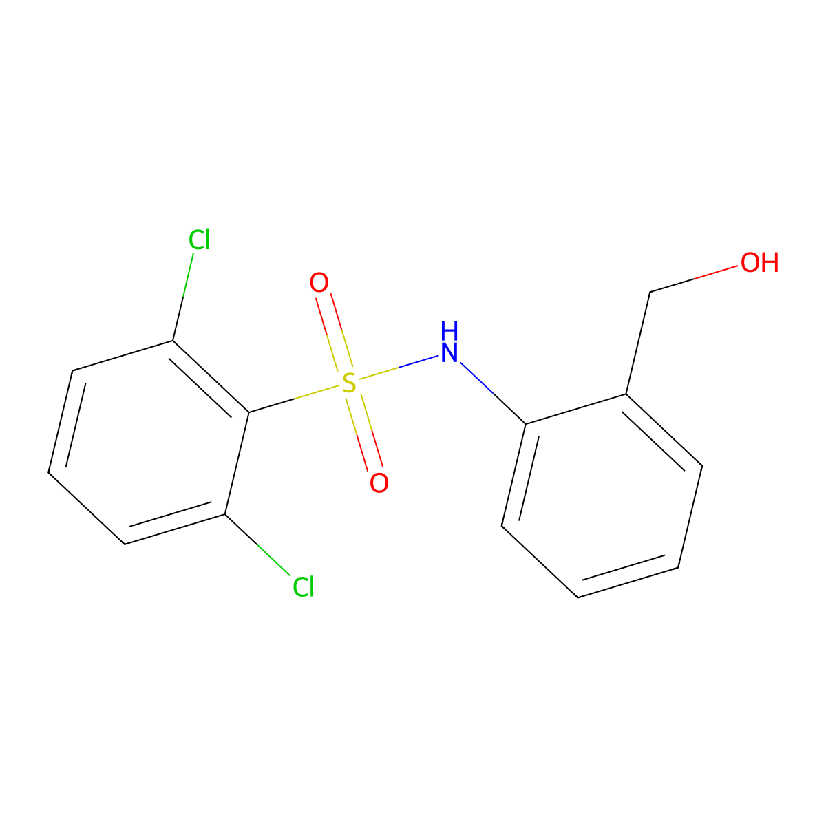 2,6-dichloro-N-[2-(hydroxymethyl)phenyl]benzenesulfonamide molecular structure, CAS 353255-00-2