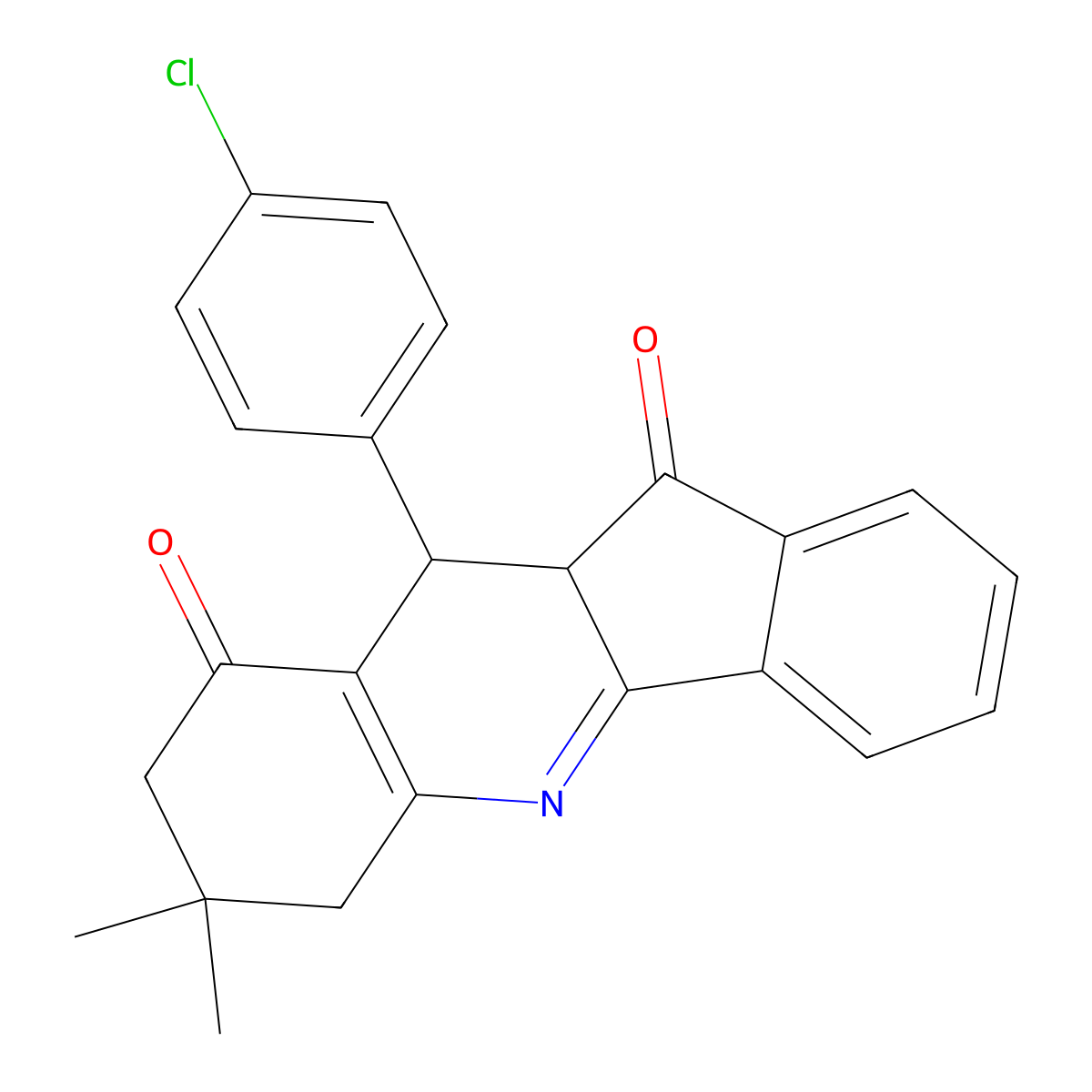10-(4-chlorophenyl)-7,7-dimethyl-7,8,10,10a-tetrahydro-6H-indeno[1,2-b]quinoline-9,11-dione molecular structure, CAS 353255-23-9