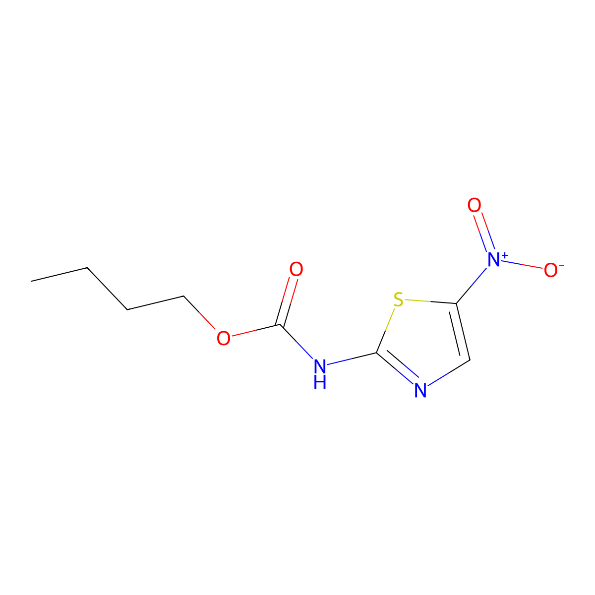 Butyl 5-nitro-1,3-thiazol-2-ylcarbamate molecular structure, CAS 353255-51-3