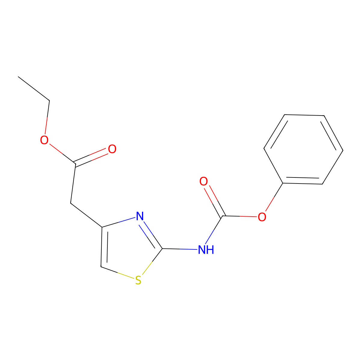 Ethyl {2-[(phenoxycarbonyl)amino]-1,3-thiazol-4-yl}acetate molecular structure, CAS 353255-54-6