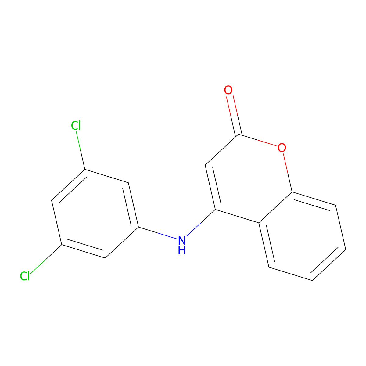 4-(3,5-dichloroanilino)-2H-chromen-2-one molecular structure, CAS 353255-82-0