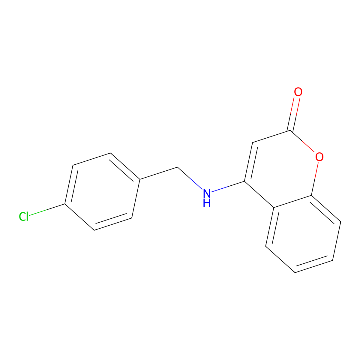 4-[(4-Chlorophenyl)methylamino]chromen-2-one molecular structure, CAS 353255-84-2