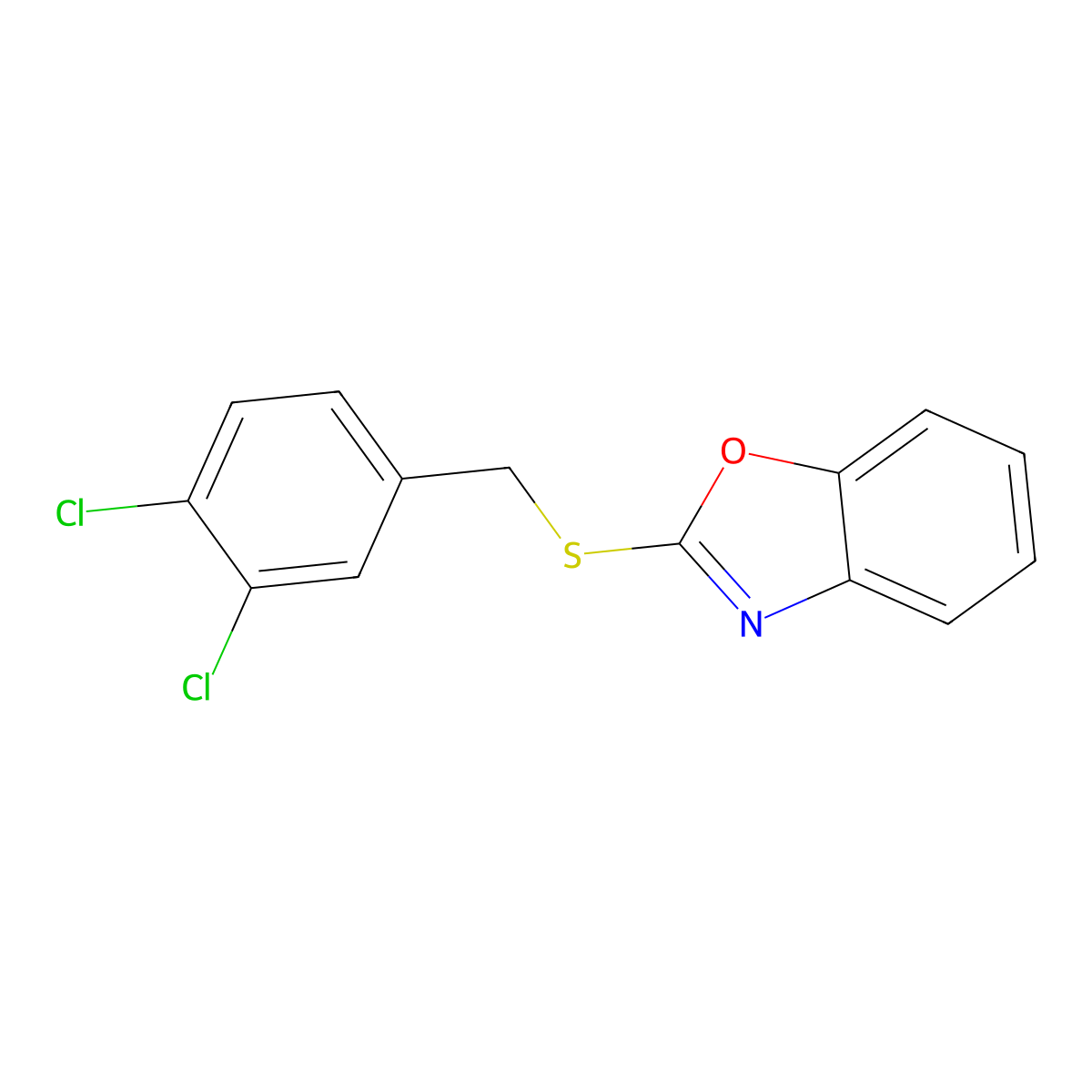 2-[(3,4-Dichlorophenyl)methylsulfanyl]-1,3-benzoxazole molecular structure, CAS 353256-14-1