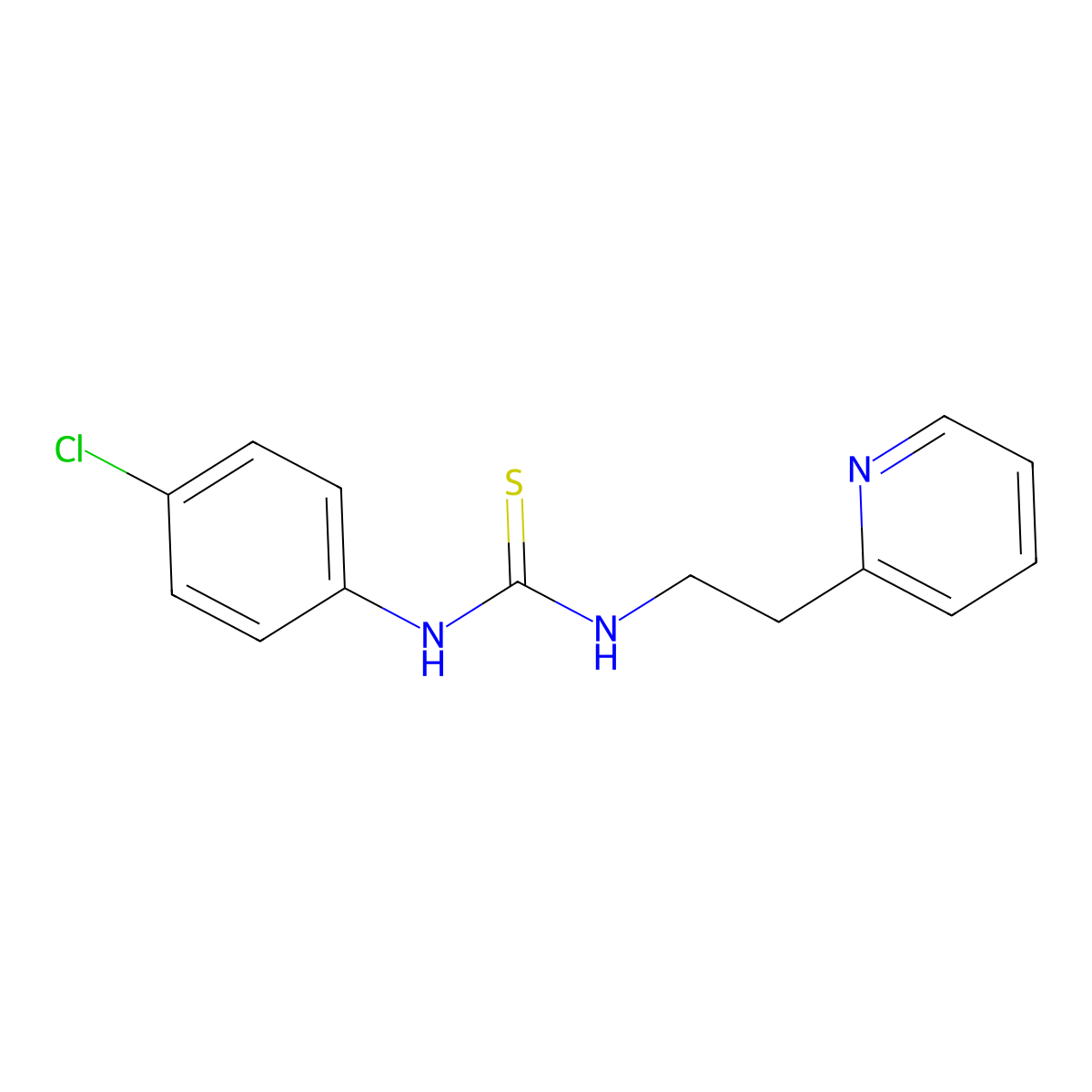 1-(4-Chlorophenyl)-3-[2-(pyridin-2-yl)ethyl]thiourea molecular structure, CAS 353256-40-3