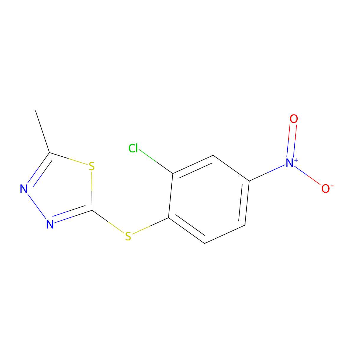 2-(2-Chloro-4-nitrophenyl)sulfanyl-5-methyl-1,3,4-thiadiazole molecular structure, CAS 353256-59-4