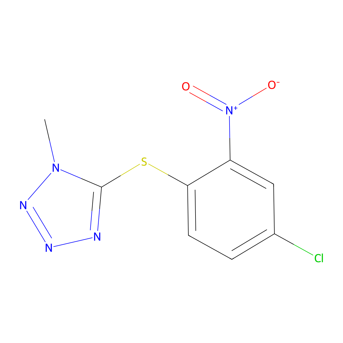5-(4-Chloro-2-nitrophenyl)sulfanyl-1-methyltetrazole molecular structure, CAS 353256-74-3
