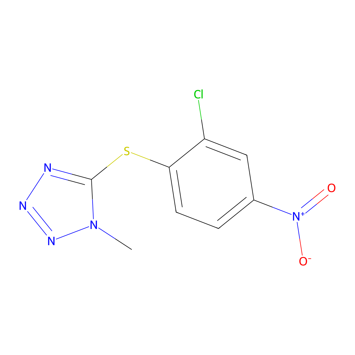 5-(2-Chloro-4-nitrophenyl)sulfanyl-1-methyltetrazole molecular structure, CAS 353256-78-7