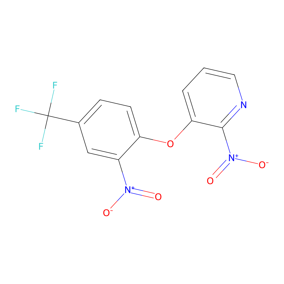 2-Nitro-3-[2-nitro-4-(trifluoromethyl)phenoxy]pyridine molecular structure, CAS 353257-38-2