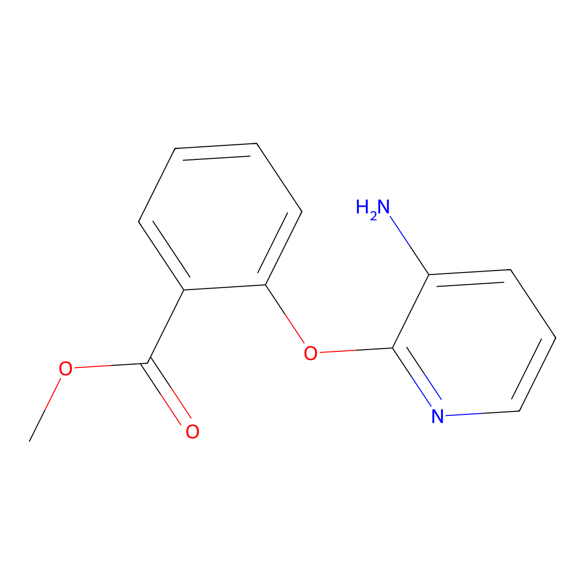 Methyl 2-(3-aminopyridin-2-yl)oxybenzoate molecular structure, CAS 353257-54-2