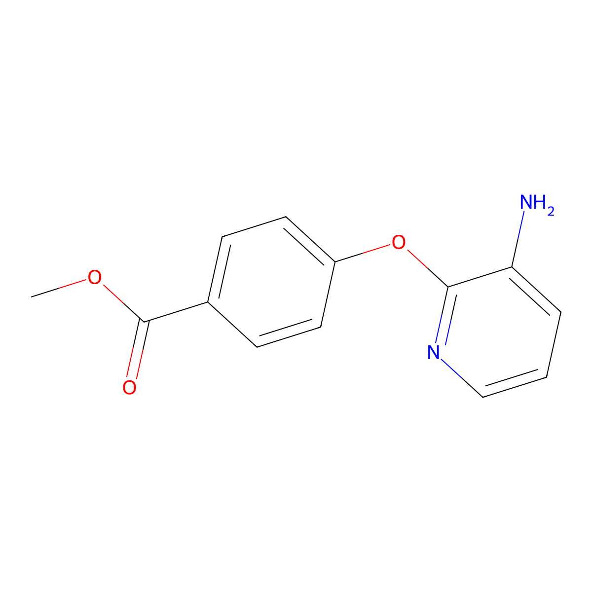Methyl 4-[(3-amino-2-pyridinyl)oxy]-benzenecarboxylate molecular structure, CAS 353257-58-6