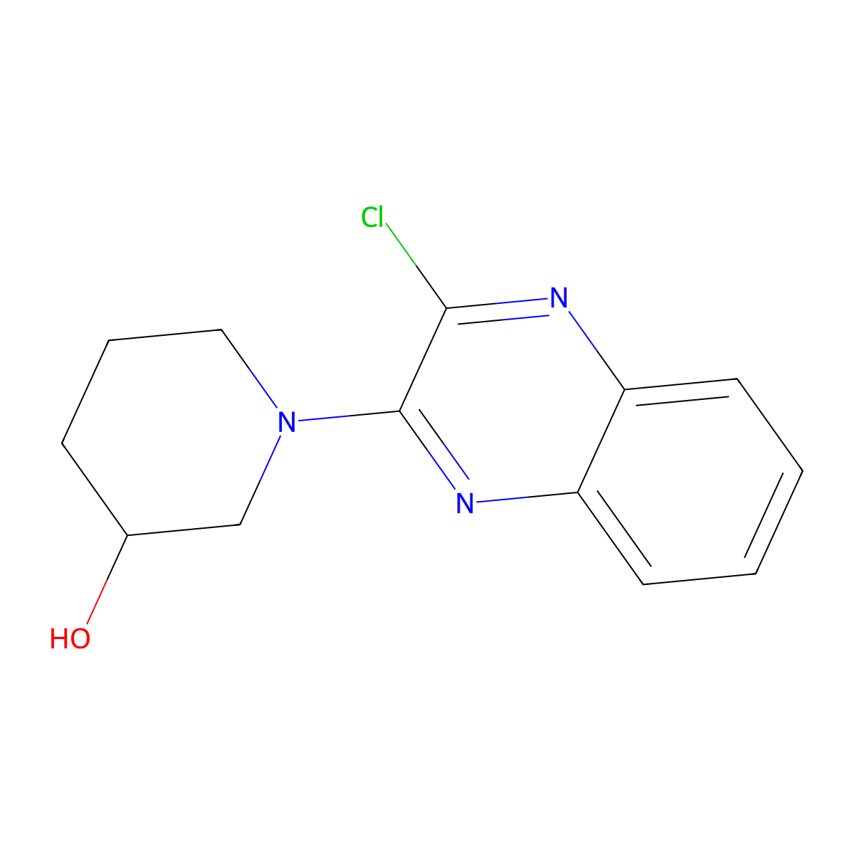 1-(3-Chloroquinoxalin-2-yl)piperidin-3-ol molecular structure, CAS 353257-75-7