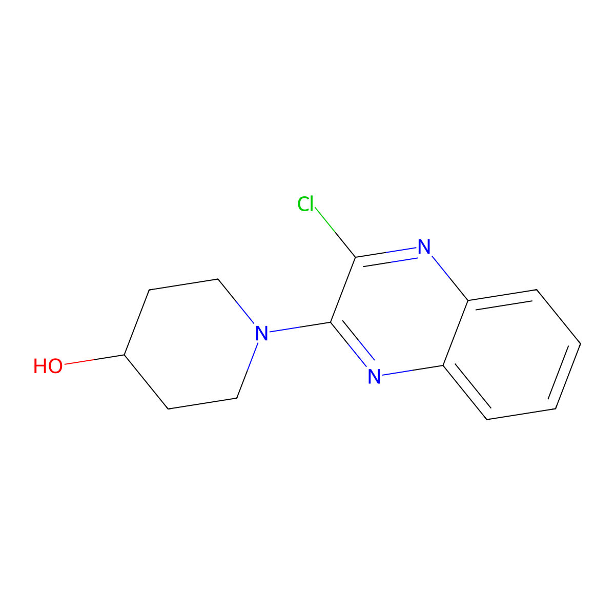 1-(3-Chloroquinoxalin-2-yl)piperidin-4-ol molecular structure, CAS 353257-77-9