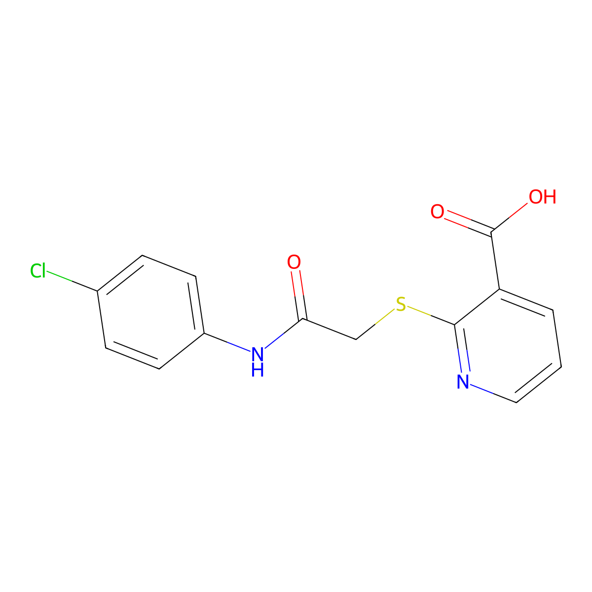 2-{[N-(4-chlorophenyl)carbamoyl]methylthio}pyridine-3-carboxylic acid molecular structure, CAS 353257-84-8